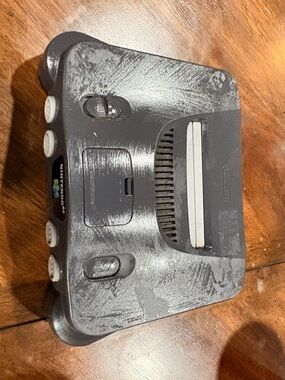 Nintendo N64 Console in Charcoal Gray with White Buttons